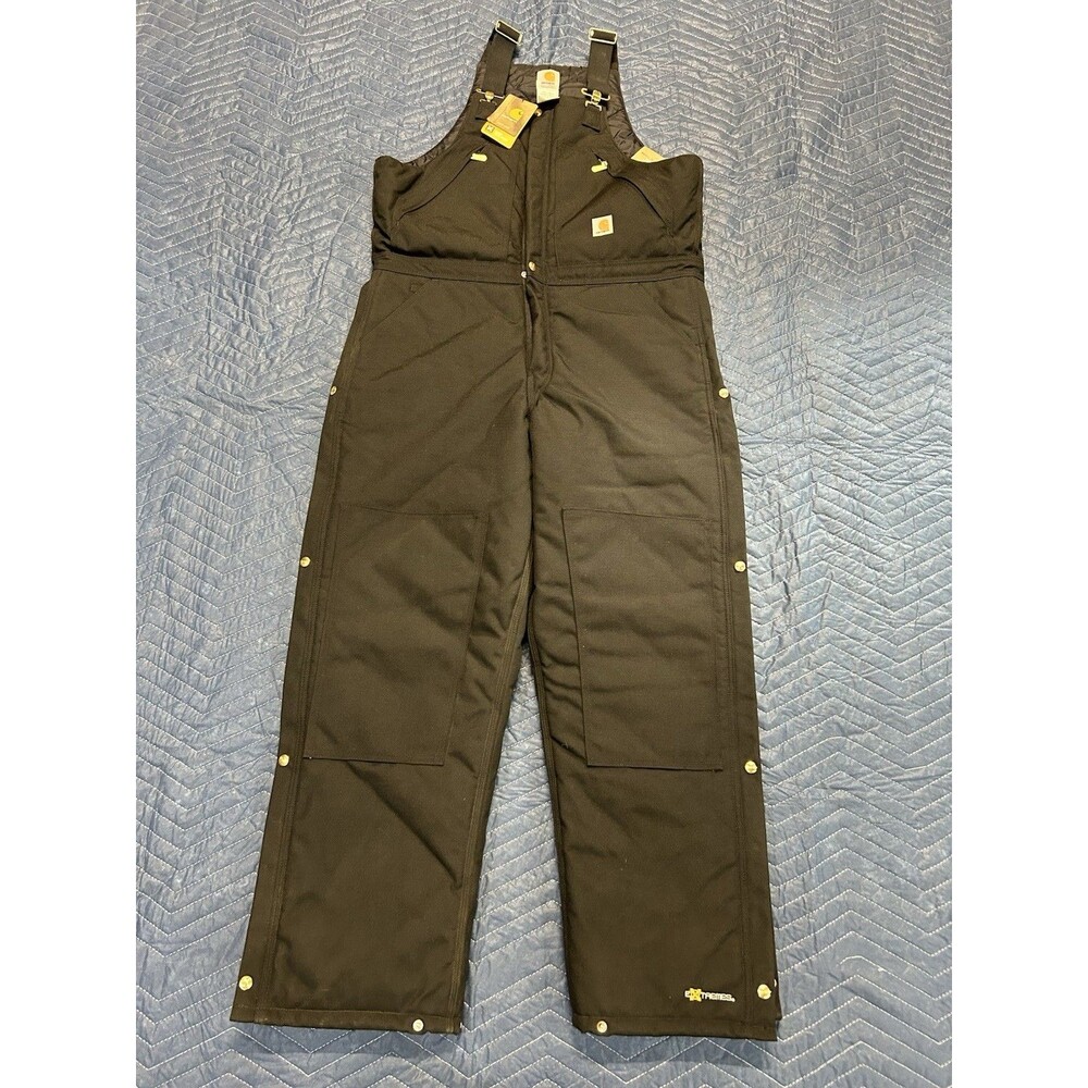 Carhartt Extremes Yukon Black Bib Overalls R33BLK Size 36X32 NWT B-13